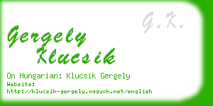 gergely klucsik business card
